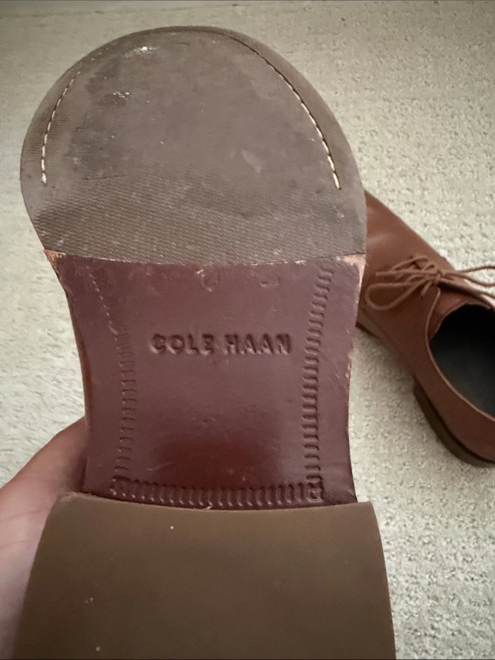 COLE HAAN- Brown Leather Derby Shoes